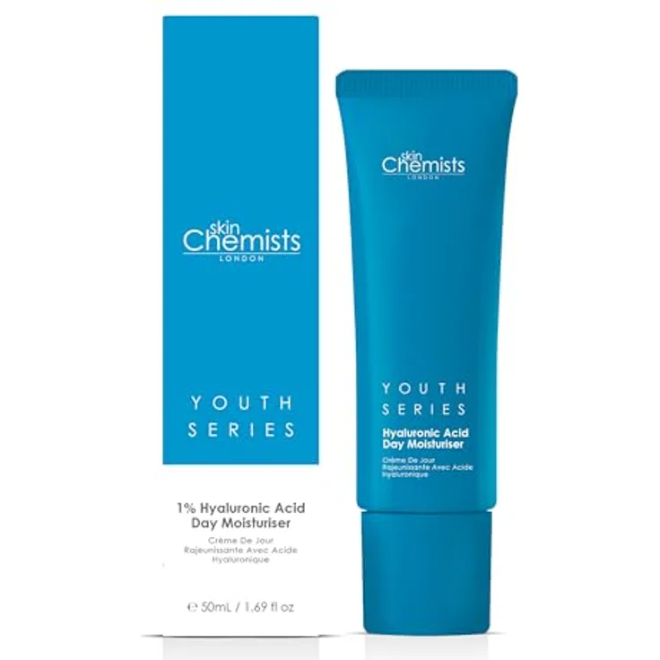 Skin Chemists HYALURONIC ACID Day Moisturiser 50 ml | Leichte Feuchtigkeitspflege für strahlenden Glanz - Nährt und schützt Hautbarriere - Wichtige Wirkstoffe für gesunden Teint