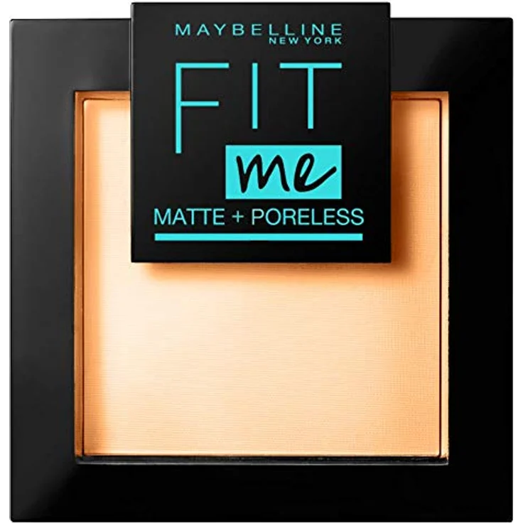 Maybelline Fit Me! Matte + Poreless Puder, 9 g, hellbeige 250 - Mattiert und fixiert Makeup, mit integriertem Spiegel und Schwämmchen – Bild 1