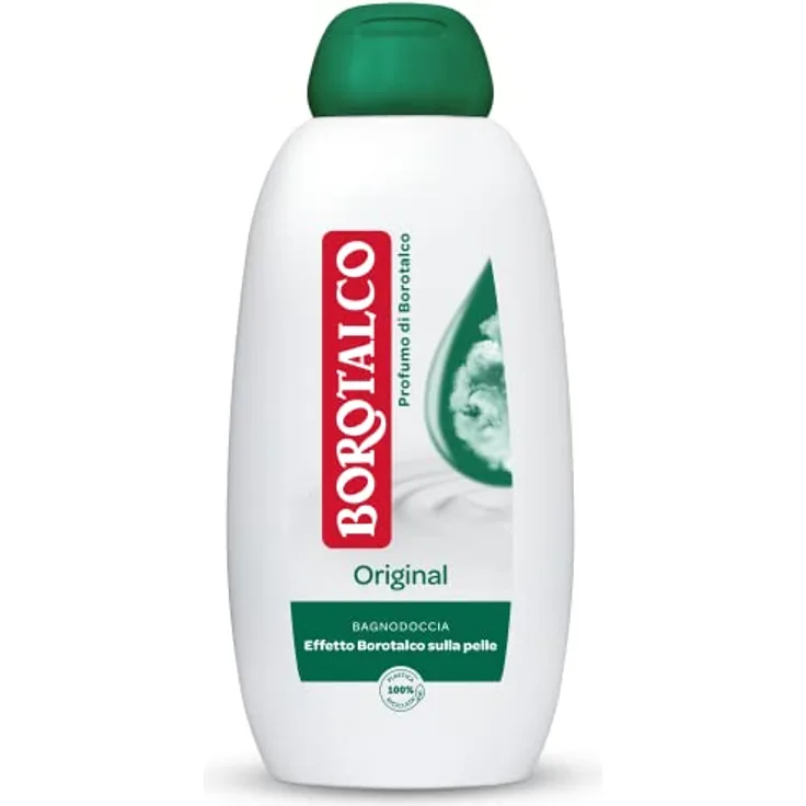 Borotalco Original Duschbad, Duschgel mit Borotalkum-Duft, feuchtigkeitsspendende Formel, dermatologisch getestet, 600 ml Flasche