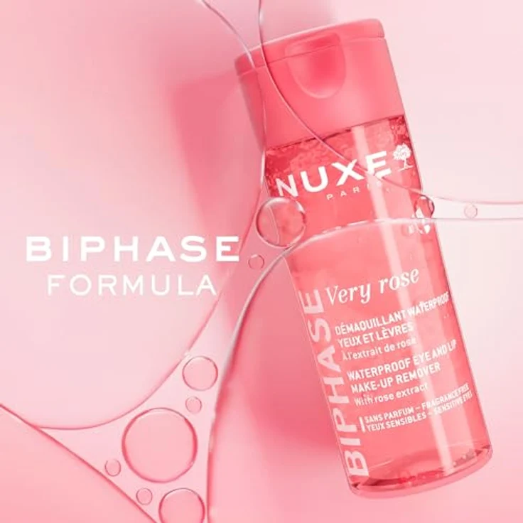 Nuxe Very Rose Biphase Make-up Remover, 100 ml, sanfte Entfernung von Waterproof-Make-up, für empfindliche Haut – Bild 6