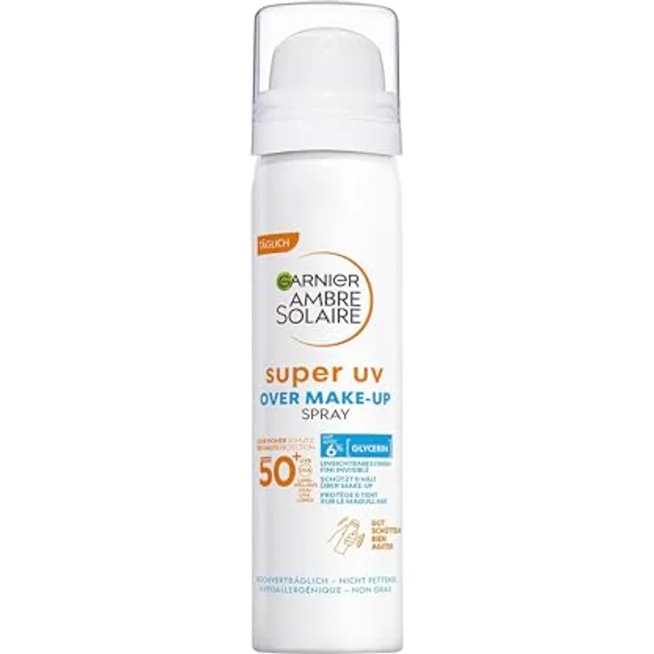 GARNIER Ambre Solaire Super UV Over Make-Up Spray, LSF 50, unisex, 75 ml Sonnenschutz und Hautpflege