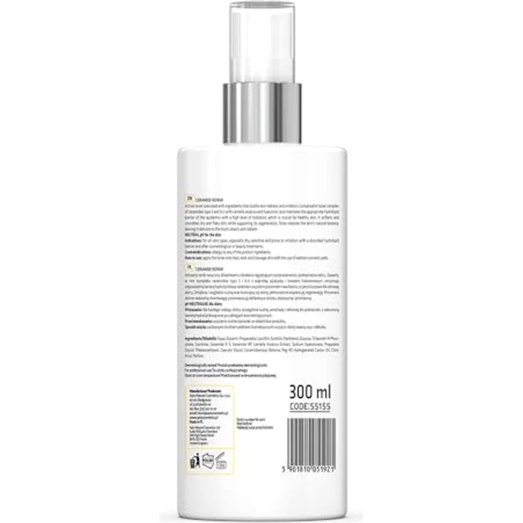 Apis Natural Cosmetics Ceramide Repair Feuchtigkeitscreme und beruhigendes Tonikum für trockene Haut, 300 ml, mit Ceramiden und Hyaluronsäure – Bild 2