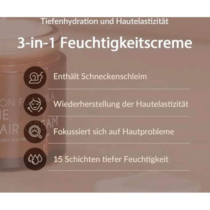 MIZON SNAIL ALL IN ONE REPAIR CREAM, Gesichtscreme mit 40.000 ppm Schneckenschleim, Anti-Aging und Hautunreinheitenpflege, 75ml – Bild 2