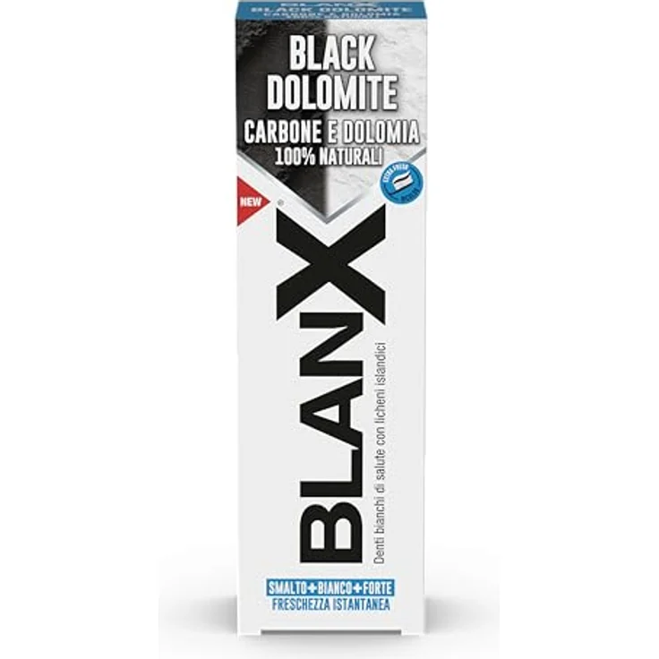 BLANX Black Dolomite, aufhellende Zahnpasta mit isländischen Flechten und Aktivkohle, 75 ml – Bild 2