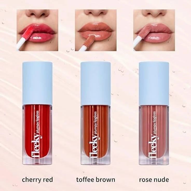 Fleeky Plumpy Lipgloss Toffee Brown, Volumen- und Glanzgeber für geschmeidige Lippen, 5 ml – Bild 8