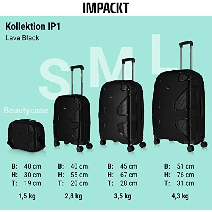 IMPACKT IP1 Handgepäck Kosmetikkoffer aus recyceltem Material mit 6 Jahren Garantie; nachhaltiges Beautycase mit Aufsteckfunktion; 40 cm, 1,5 kg, 22 Liter – Bild 5