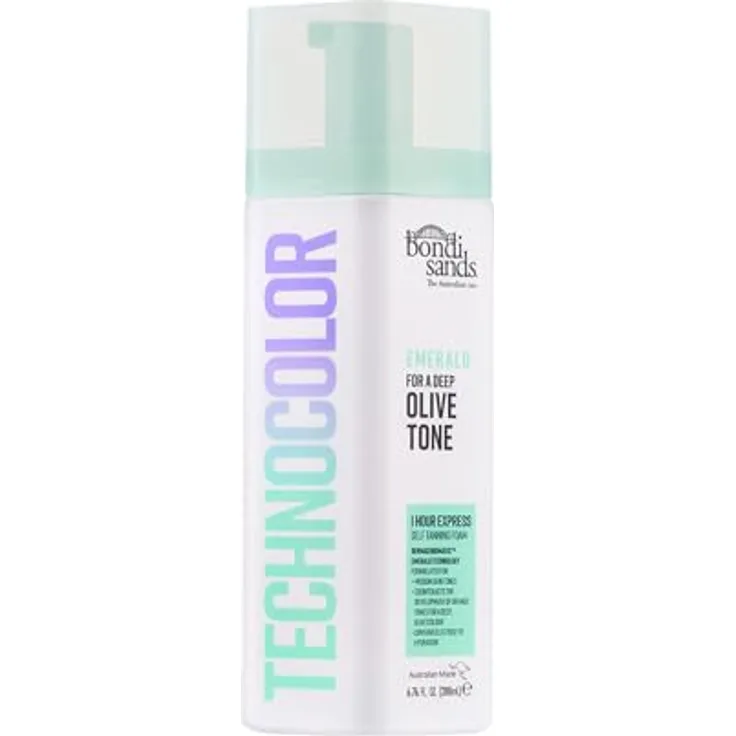 Bondi Sands Technocolor Emerald Selbstbräunungsschaum, Farbton Golden Olive Bronze, 200 ml, schnell einziehend mit natürlichem Bräunungseffekt und feuchtigkeitsspendend