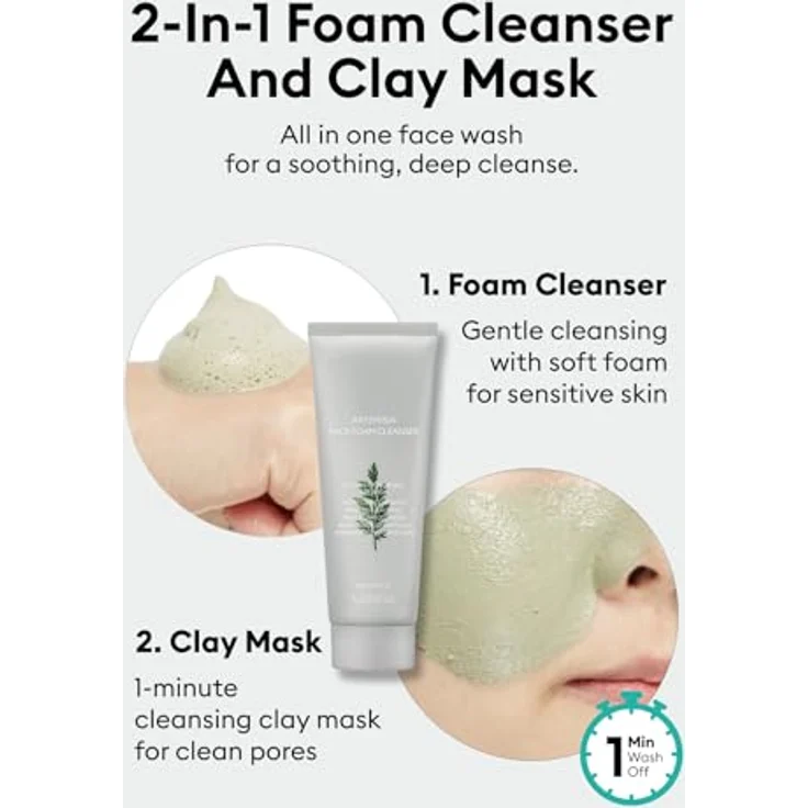 MISSHA Artemisia Pack Foam Cleanser, Schaumreiniger für sanfte Hautreinigung – Bild 5