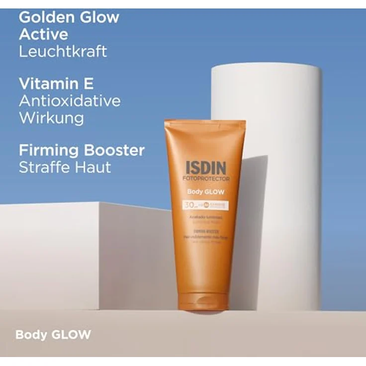 ISDIN Fotoprotector Body Glow Creme LSF 30, 200 ml mit straffender Wirkung und Sofort Glow-Effekt – Bild 8