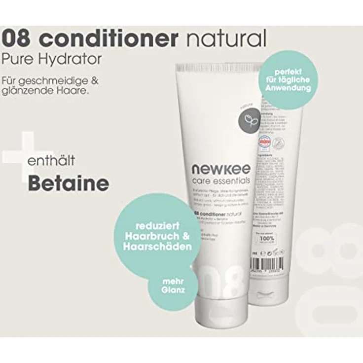 Newkee 08 Conditioner Natural, vegane Haarpflege mit Mandelöl und pflanzlichen Extrakten, 150 ml – Bild 3
