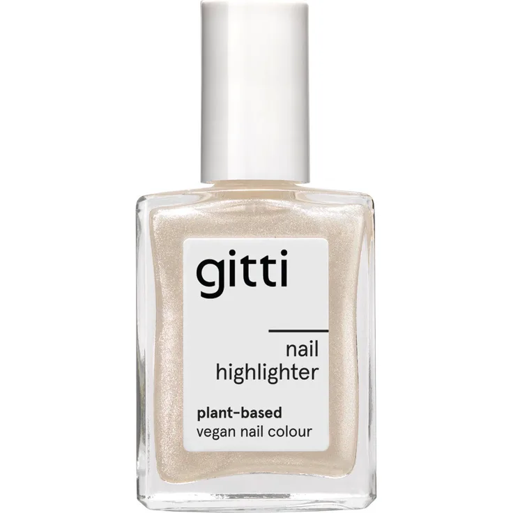 gitti Nail Highlighter Plant-Based, 15 ml, schimmerndes Finish, 100% vegan, PETA-zertifiziert, bis zu 82% pflanzenbasiert