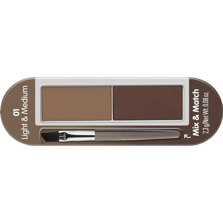 essence cosmetics brow powder set, Augenbrauen, Nr. 01 light ; medium, mehrfarbig, 2 Braun-Töne, definierend, sofortiges Ergebnis, matt, vegan (2,3g) – Bild 2