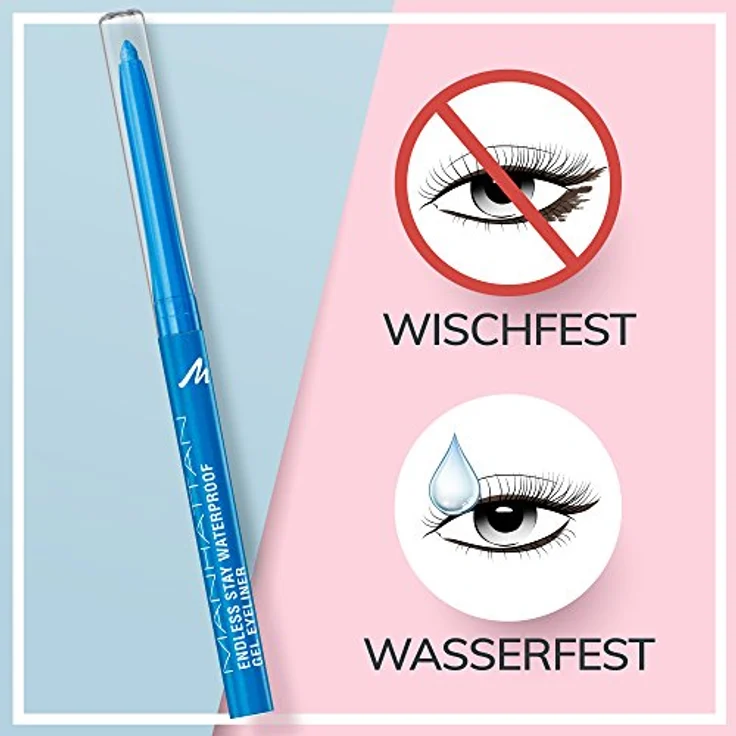 Manhattan Endless Stay Waterproof Gel Eyeliner – Hellblauer Gel Eyeliner mit Glitzer und herausdrehbarer Mine ohne Anspitzen – Farbe Aqua Sparkle 004 – 1 x 2,6g – Bild 4