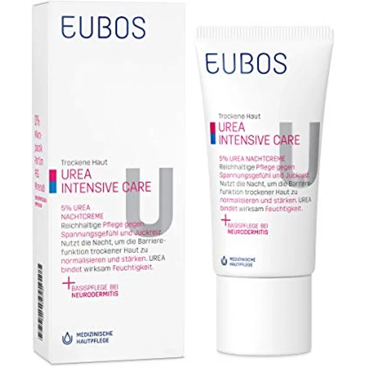 Eubos 5% UREA Nachtcreme 50ml für trockene Haut | Verbesserung der Hydratationsfähigkeit | Spezial-Pflegecreme – Bild 1