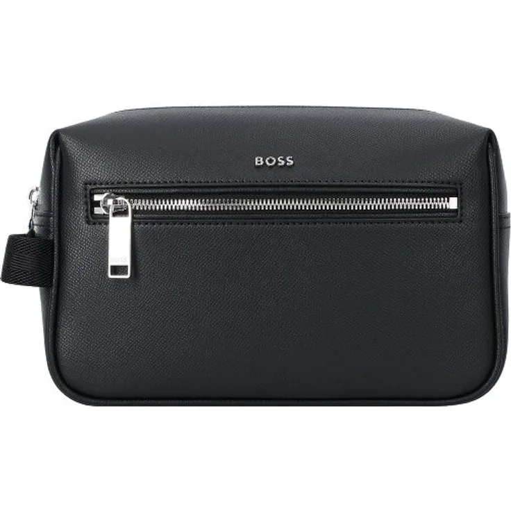 Boss Daxter Kulturbeutel, 100% Leder, schwarz, 14.5 cm x 5 cm x 10 cm