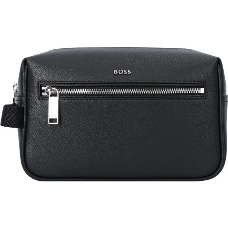 Boss Daxter Kulturbeutel, 100% Leder, schwarz, 14.5 cm x 5 cm x 10 cm