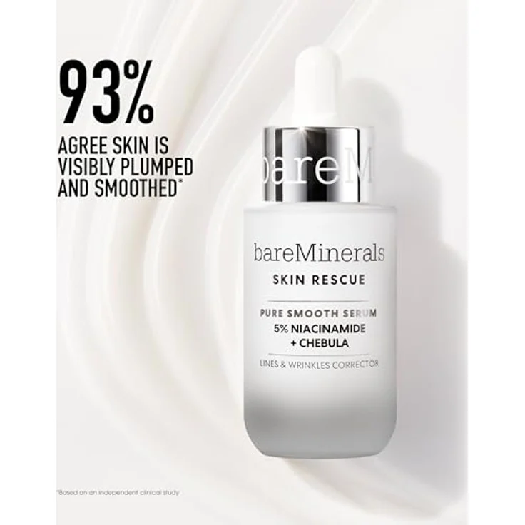 bareMinerals SKIN RESCUE Pure Smooth, Anti-Aging Gesichtsserum mit 5 % Niacinamid, 30 ml, Grau – Bild 6