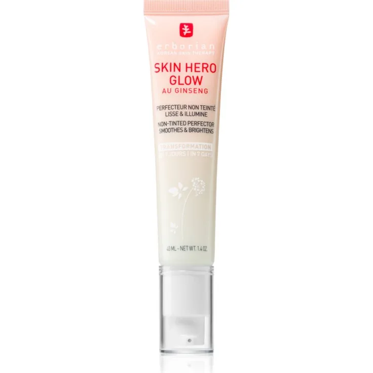 Erborian Skin Hero Glow Non-tinted Perfector, leichte Gesichtscreme für hydratisierte und strahlende Haut, 40 ml