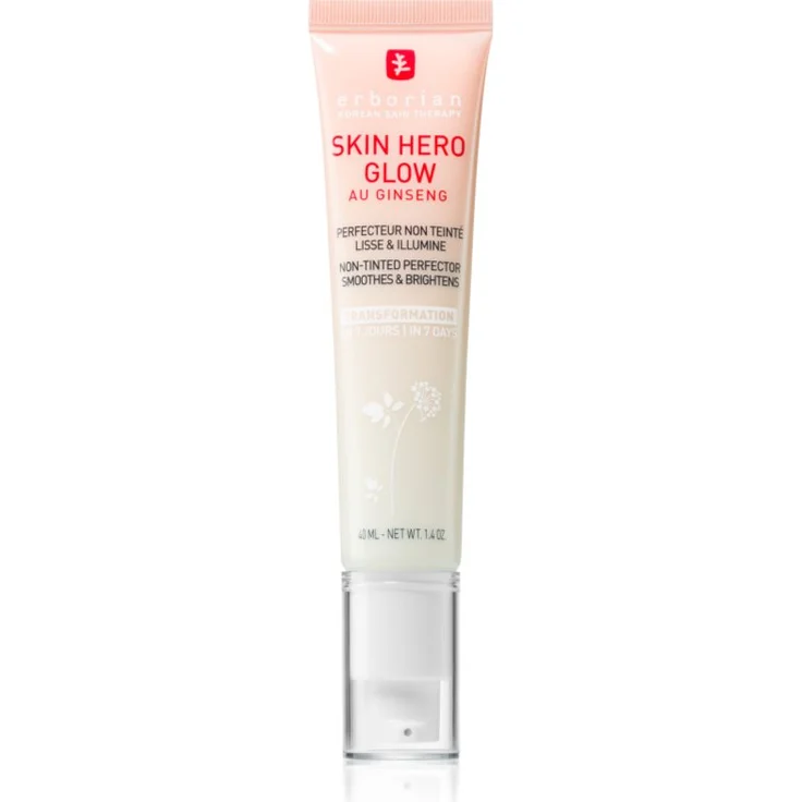 Erborian Skin Hero Glow Non-tinted Perfector, leichte Gesichtscreme für hydratisierte und strahlende Haut, 40 ml