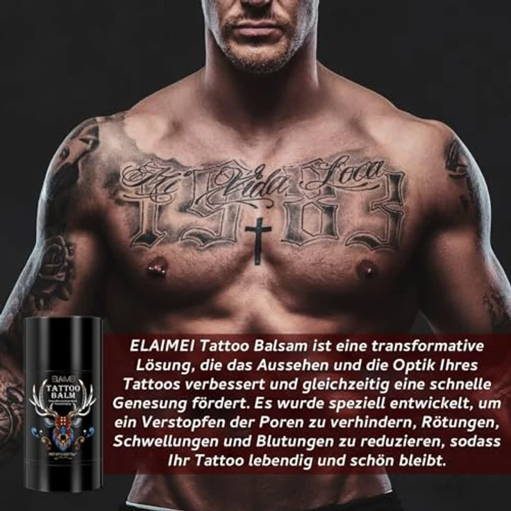 P-Beauty 2x Tattoo Butter Balsam, Pflegecreme mit Vitamin E, 75g - Aftercare für Tätowierungen, unterstützt Heilung & Feuchtigkeit, Schutz gegen Austrocknen, Minzaroma – Bild 4