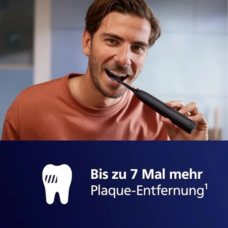 Philips Sonicare 5300 HX7101/04, elektrische Schallzahnbürste mit 2 Intensitätsstufen, Andruckkontrolle, EasyStart, Smartimer und BrushPacer, Schwarz – Bild 2