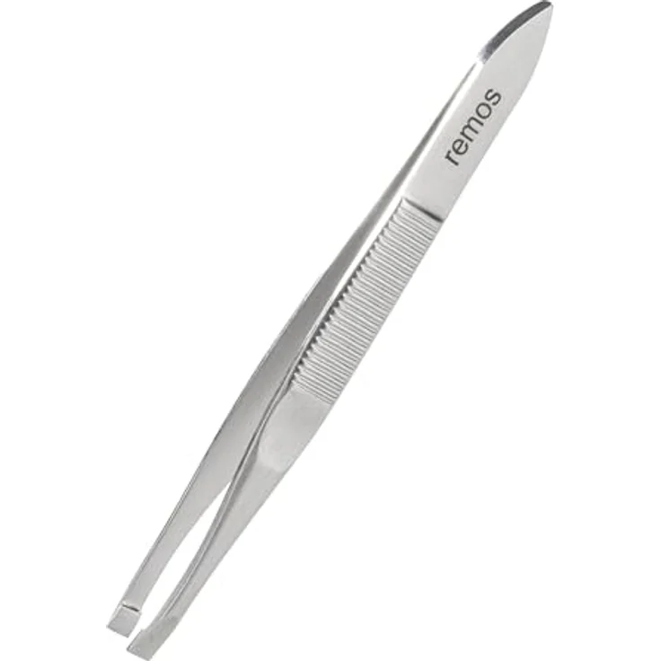 remos professional body care REMOS Pinzette aus rostfreiem Edelstahl mit gerader Spitze - 8 cm, rutschsicher und hygienisch – Bild 1