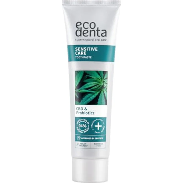 Ecodenta Sensitive CBD, Bio-Aktiv Zahnpasta mit CBD für empfindliche Zähne, 100 ml – Bild 4