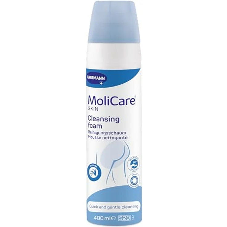 MoliCare Skin Reinigungsschaum Hautpflege, Hautreinigung ohne Wasser auch für empfindliche Haut geeignet 400 ml – Bild 2