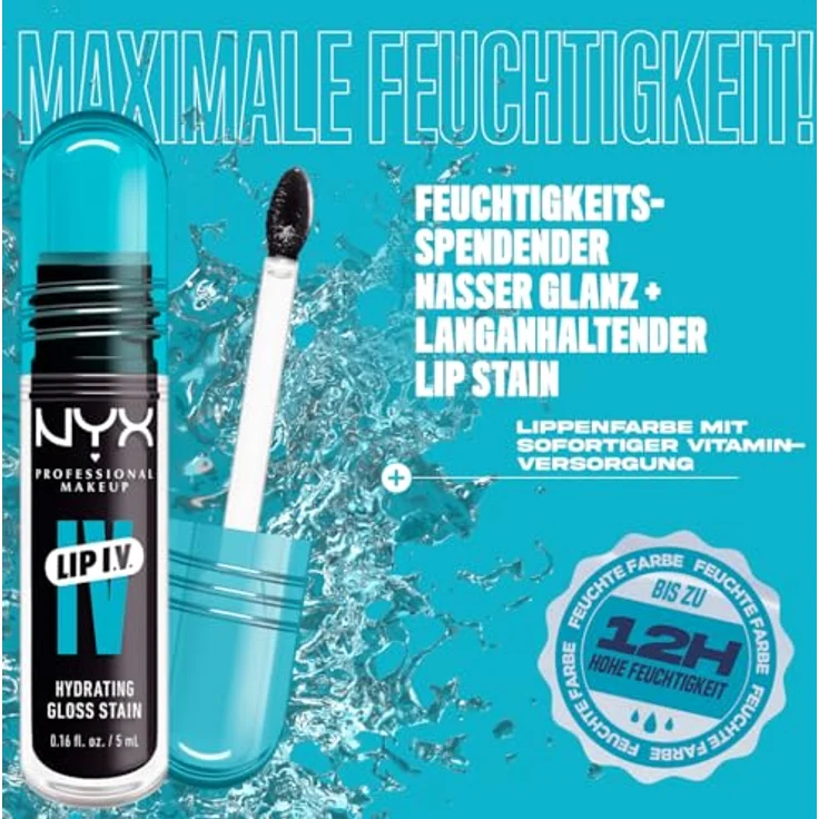 NYX Professional Makeup Lip IV Gloss Serum, hochpigmentierter Lipgloss mit Wet-Look und feuchtigkeitsspendendem Vitaminkomplex, 5 ml – Bild 3