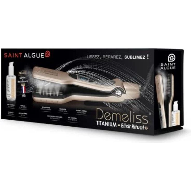 Saint Algue 3992 Demeliss, Dampfglätteisen mit Titanbeschichtung, 150°C-230°C Temperaturregelung, 40 ml Wassertank, automatische Abschaltung, drehbares 2,3 m Kabel – Bild 7