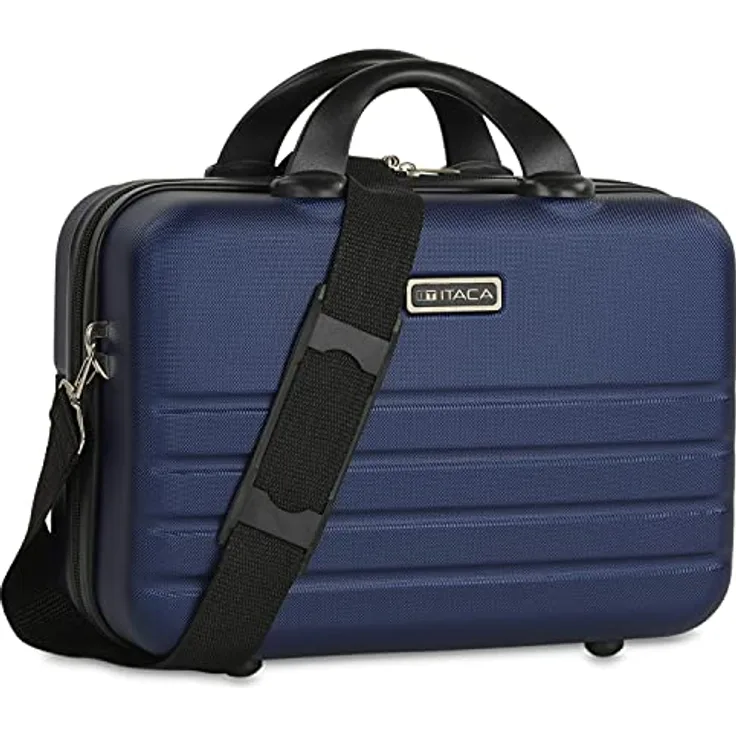 ITACA - Kosmetikkoffer Hartschale Groß, Beautycase Damen, Trolley & Handgepäck Koffer: Beauty Case Hartschale, Kosmetik Koffer, Kosmetiktasche Groß - Ideal für Reisen! 771135, Marine Blau