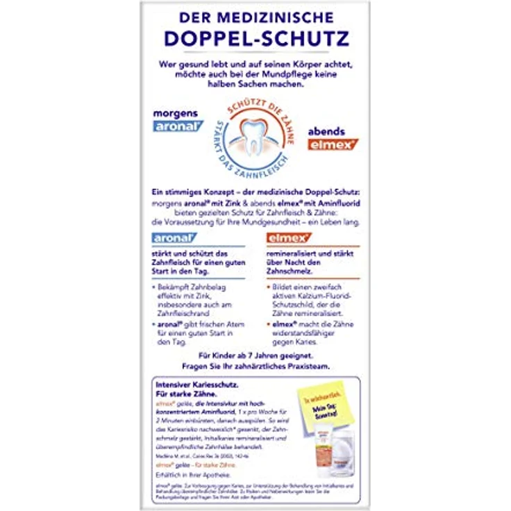 aronal und elmex Doppel-Schutz Zahnpasta Doppelpack 2 x 75 ml – Bild 2