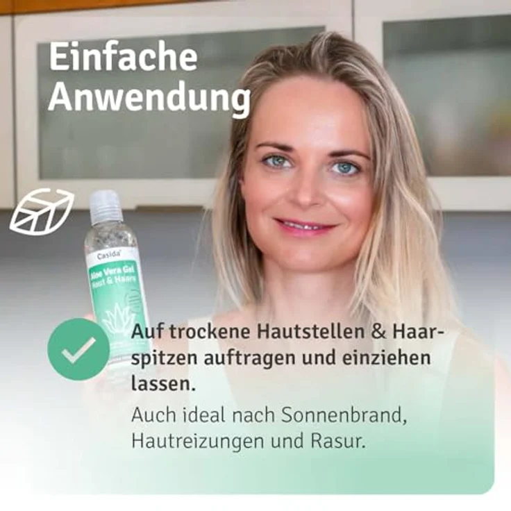 Casida Aloe Vera Gel 99% Pur Haut Und Haare 200 ml – Bild 4