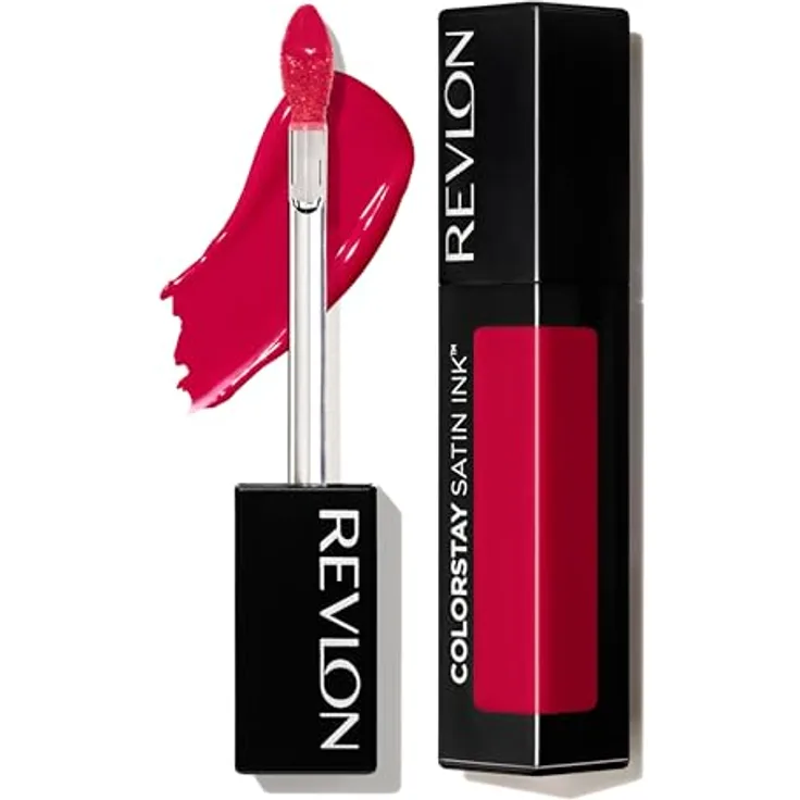 Revlon ColorStay Satin-Tinte, Flüssiger Lippenstift in 020 On a Mission, langanhaltend, reichhaltige Lippenfarben, 0,5 ml