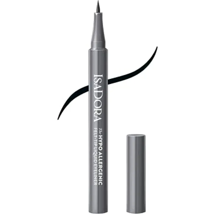 IsaDora Hypo-Allergenic Eyeliner Filzstift-Eyeliner für empfindliche Augen, wasserfest, Farbton 30 Black, 1 ml