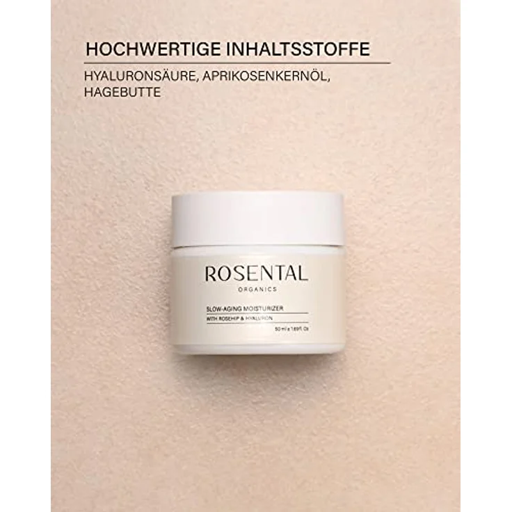 Rosental Organics Slow Aging Moisturizer (50ml) - Anti-Aging Feuchtigkeitscreme mit Hyaluronsäure, Rosenwasser & Hagebuttenöl - Naturkosmetik - Made in Österreich – Bild 3