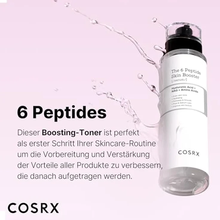 COSRX 6X Peptide Collagen Booster Toner Serum 150mL/5.07 Fl.Oz, Hauterneuernde Gesichts-Essenz, Niacinamid & Hyaluronsäure, Parabenfrei, Korean Skincare – Bild 2