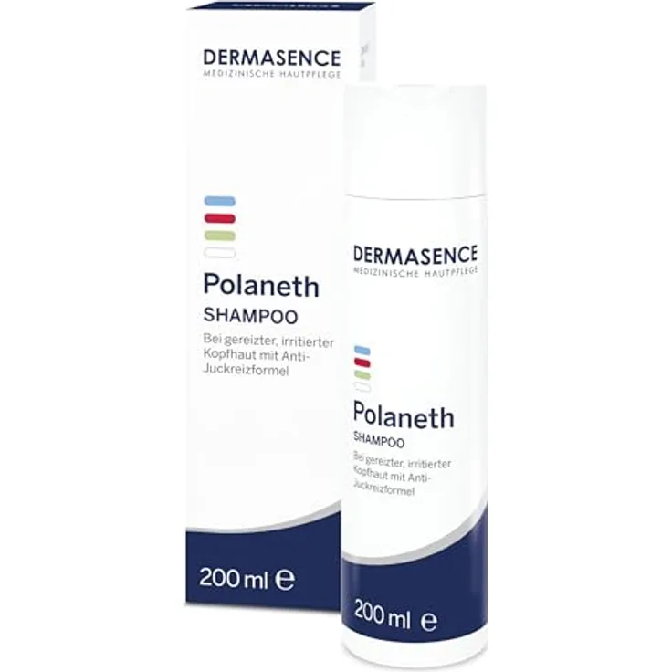 DERMASENCE Polaneth Shampoo, 200 ml - Pflegeshampoo für gereizte Kopfhaut - Juckreizmildernd mit Sofort- und Langzeiteffekt - parfümfrei
