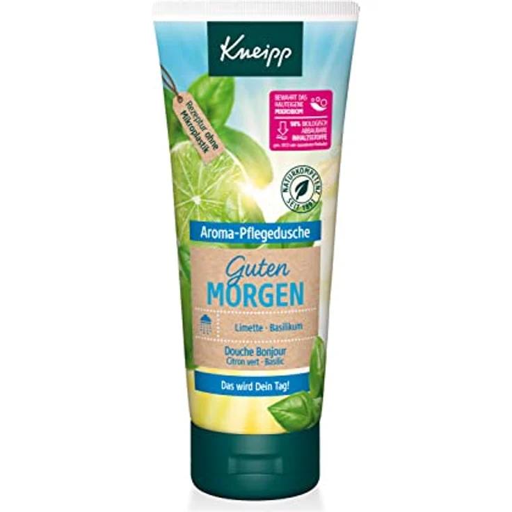 Kneipp Aroma-Pflegedusche Guten Morgen - erfrischendes Duschgel mit Limettenöl & Basilikum - bewahrt hauteigenes Mikrobiom - 200ml – Bild 1
