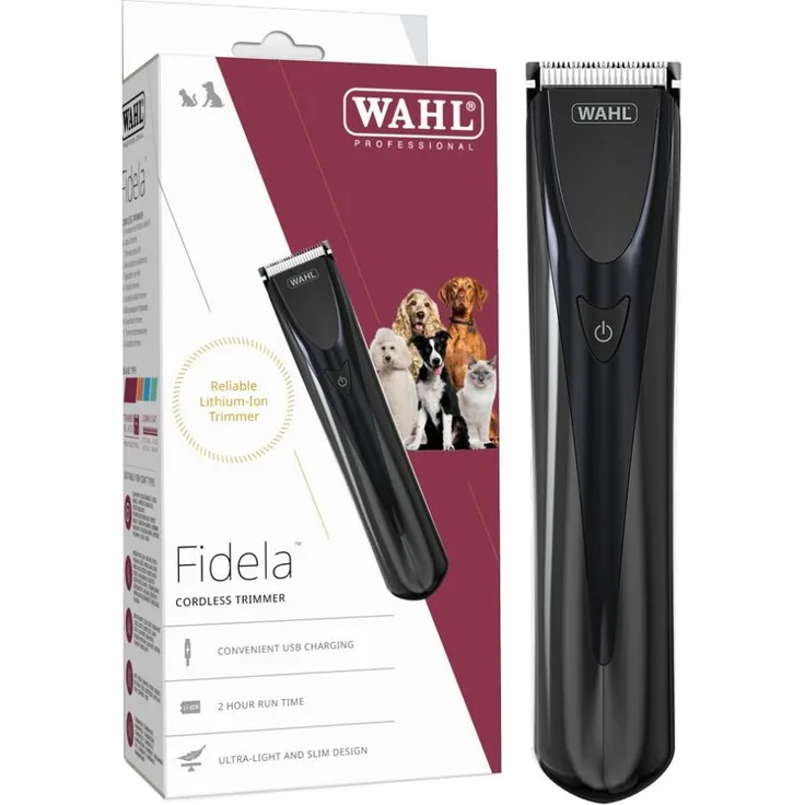 Wahl Fidela Akku-Trimmer, kabelloser Haarschneider für Hunde und Katzen, inklusive 3 Aufsteckkämme, leichte Handhabung, schnelle USB-C Ladezeit, abnehmbarer Schneidekopf, LED-Ladeanzeige