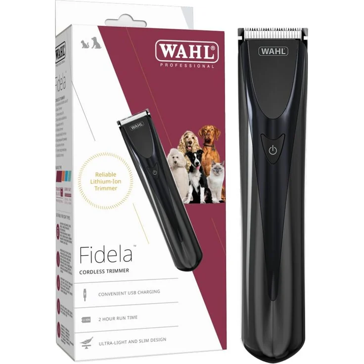 Wahl Fidela Akku-Trimmer, kabelloser Haarschneider für Hunde und Katzen, inklusive 3 Aufsteckkämme, leichte Handhabung, schnelle USB-C Ladezeit, abnehmbarer Schneidekopf, LED-Ladeanzeige
