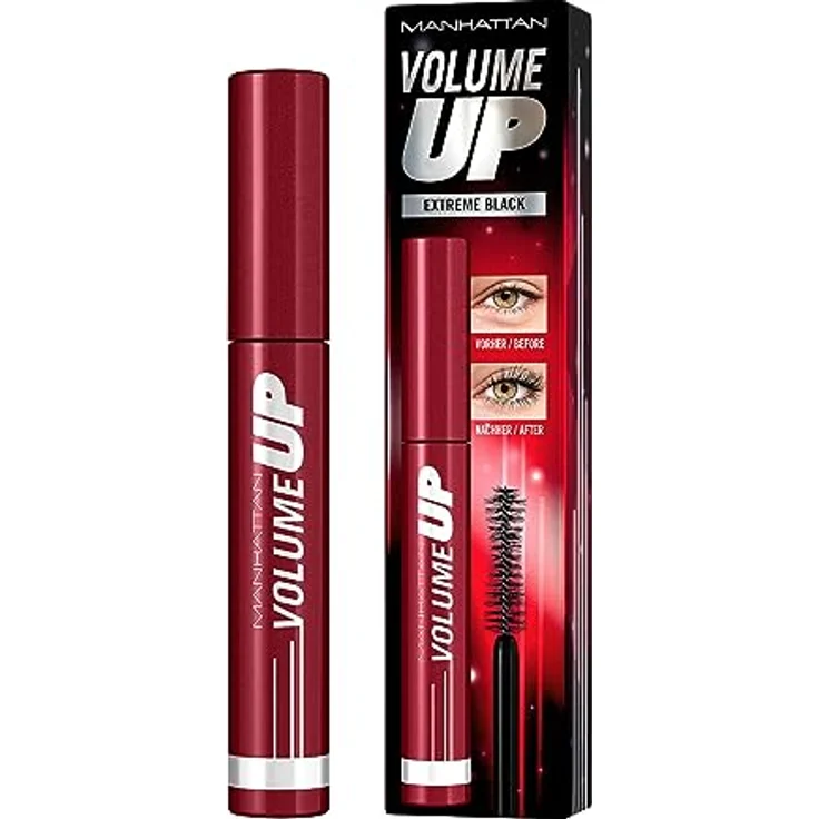 Manhattan Volume Up Mascara, Extreme Black, tiefschwarze Volumenmascara, 8 ml – Bild 2