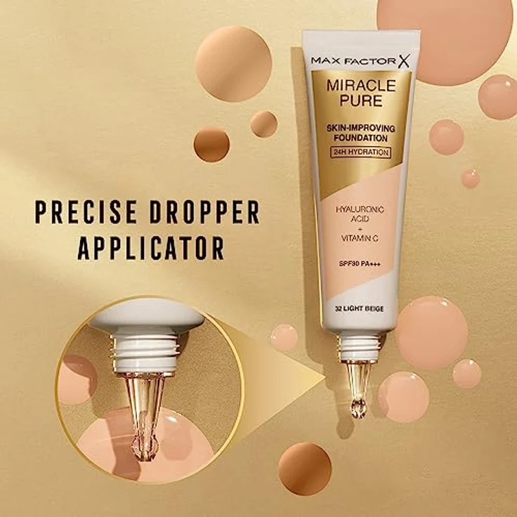 Max Factor Miracle Pure Skin-Improving Foundation 40 Light Ivory 30 ml  – Bild 6
