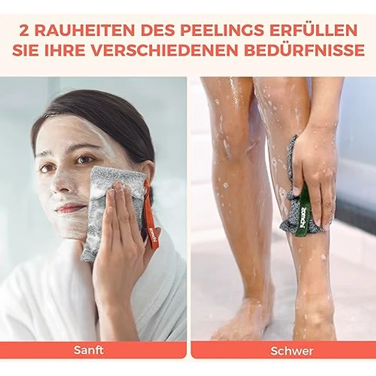 ZOMCHI 2 Stück Seifenbeutel und Seifenspartasche, langlebige Nylonfaser, rauer und weicher Peelingeffekt für Dusche, platzsparend – Bild 3