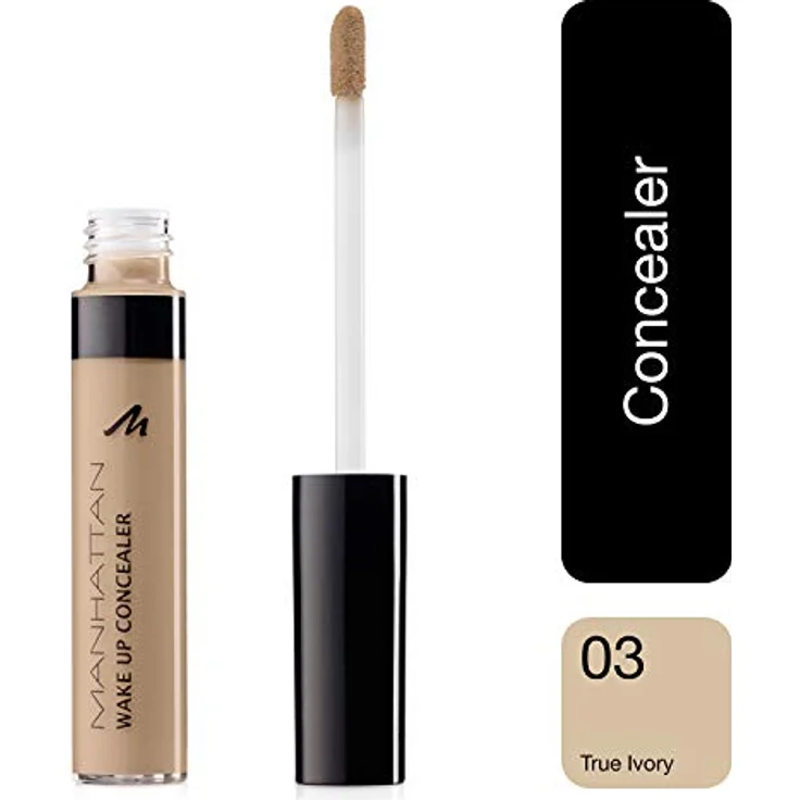 Manhattan Wake up Concealer, Flüssig Concealer zum Abdecken von Augenringen und Rötungen, Farbe True Ivory 3, 1 x 7ml – Bild 2