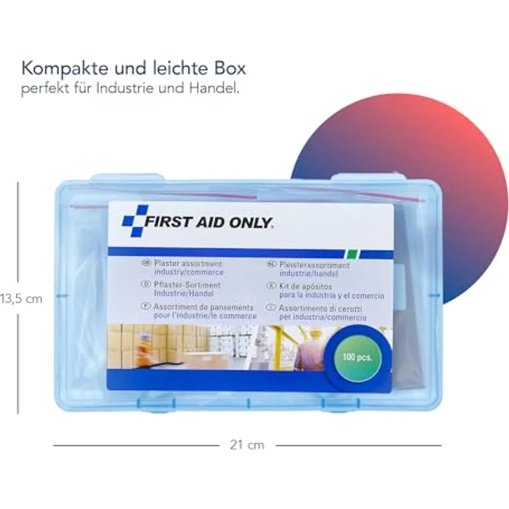 First Aid Only Pflaster-Sortiment Industrie-Handel, verschiedene Größen und Ausführungen, 100 Stück, P-10023 – Bild 5