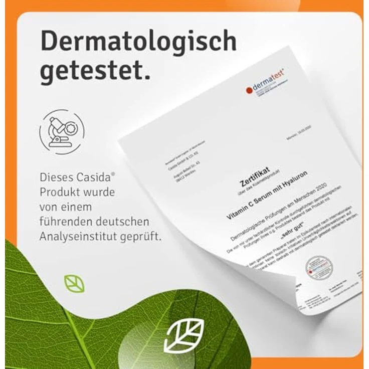 Casida Produkte Casida Produkte Vitamin C Serum + Hyaluron Anti-Aging Pflege 30 ml – Bild 9