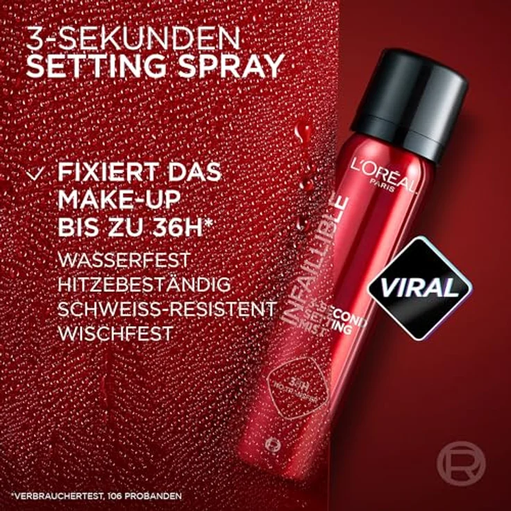 L'Oréal Paris Infaillible 3-second Setting Mist XL, Fixier-Spray für bis zu 36 Stunden Halt, wasser- und schweißfest, 150 ml – Bild 3