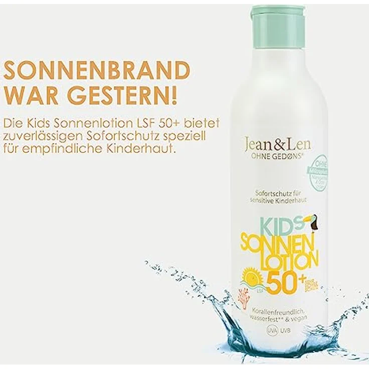 Jean & Len Kids Sonnenlotion LSF 50+, 250ml – Bild 4