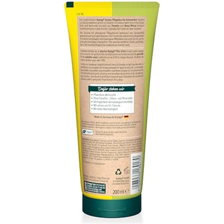 Kneipp Aroma-Pflegedusche Sommerflirt - Limited Edition Duschgel mit Pomelo & Nana Minze - 200ml, vegan & ohne Mikroplastik – Bild 1